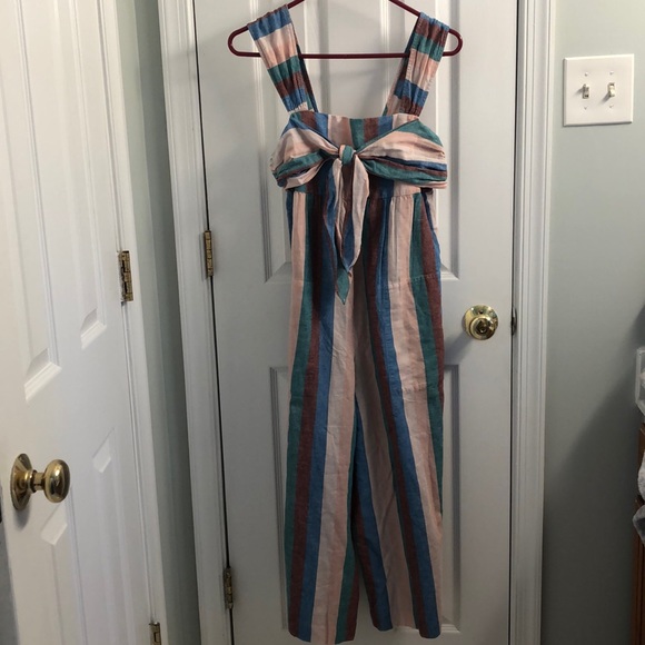 Cap-Sleeve Tie Jumpsuit in Flagstaff Stripe - Picture 2 of 5